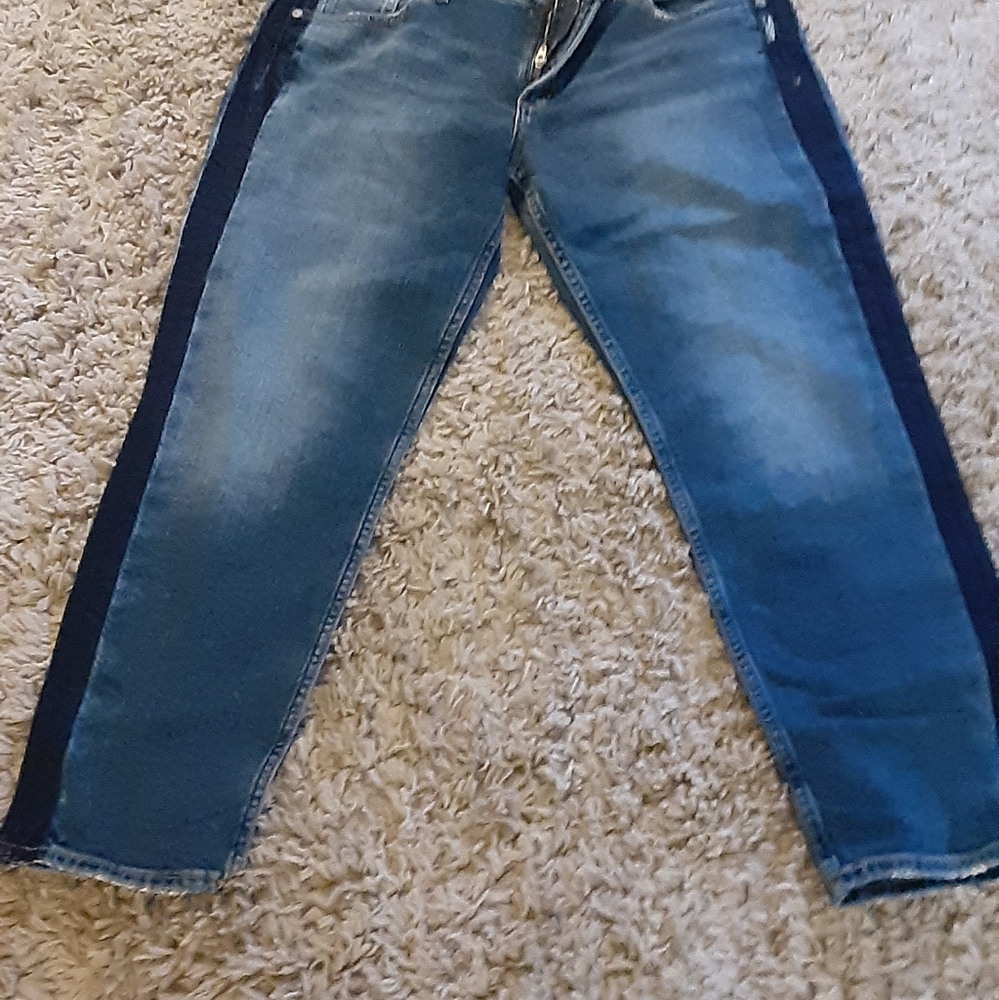 Silver cropped skinny